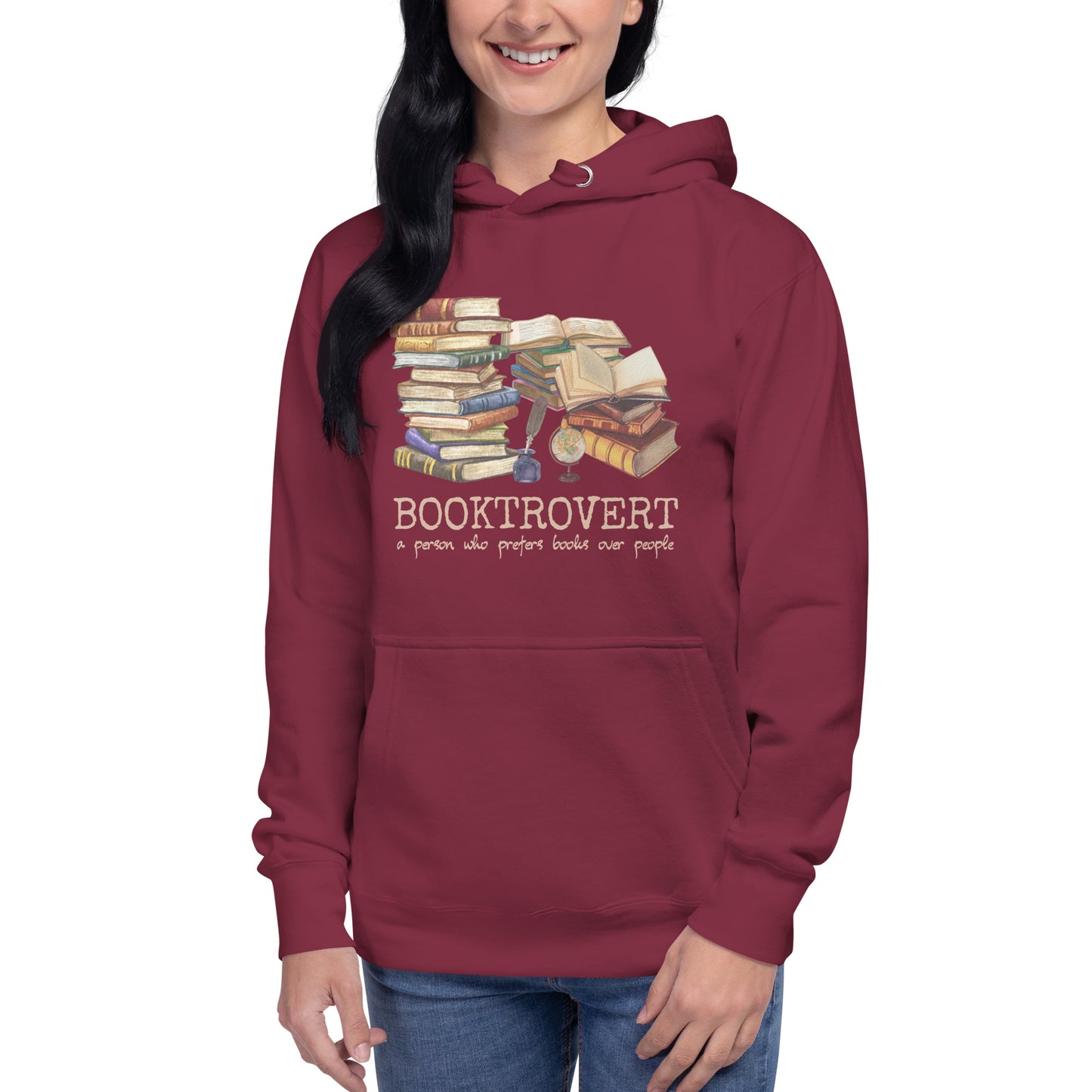 Booktrovert Unisex-Kapuzenpullover für introvertierte Bibliophile
